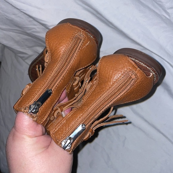 Sam Edelman Griffen Gladiator Fringe Leather Boho Thong Sandals size 9 Brown - Picture 13 of 16